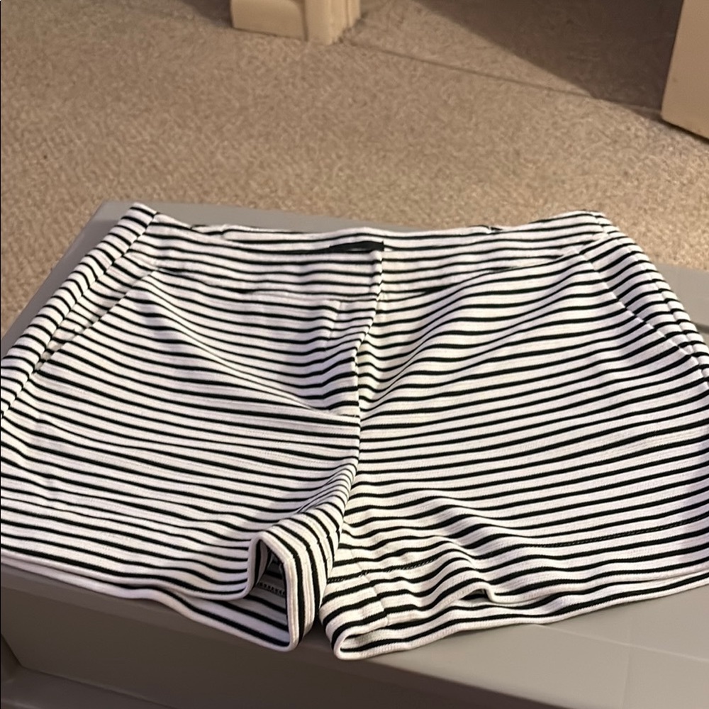 Striped Black and White Women's Shorts